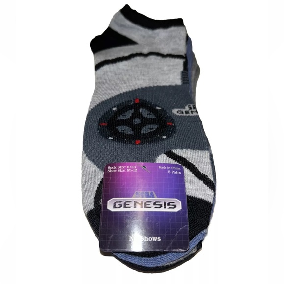 Sega Genesis No Show Socks 5 Pair Men 6.5-12 Multicolor w Controller Old School - Picture 11 of 11